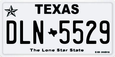TX license plate DLN5529