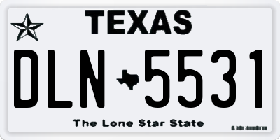 TX license plate DLN5531