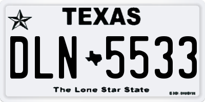 TX license plate DLN5533