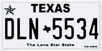 TX license plate DLN5534