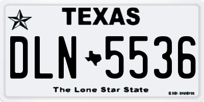 TX license plate DLN5536