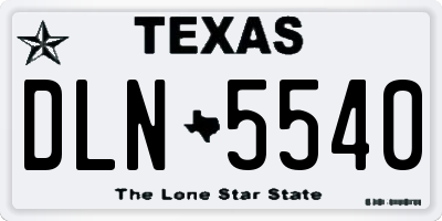 TX license plate DLN5540