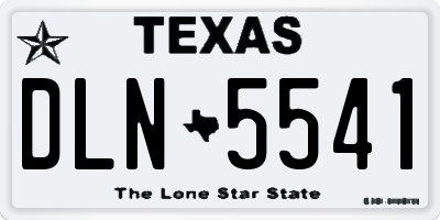 TX license plate DLN5541