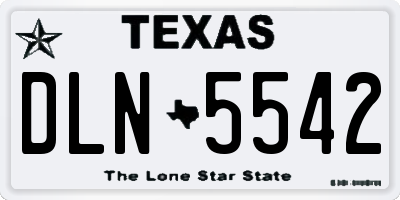 TX license plate DLN5542