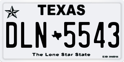 TX license plate DLN5543