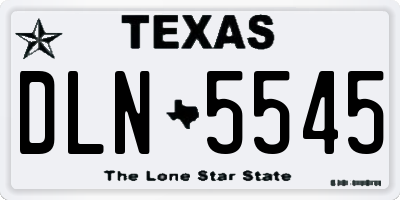 TX license plate DLN5545