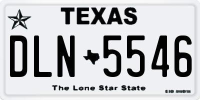 TX license plate DLN5546
