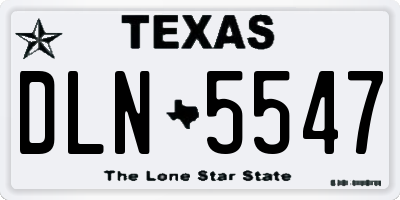 TX license plate DLN5547