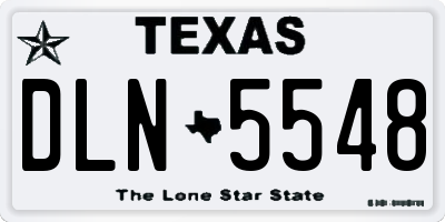 TX license plate DLN5548