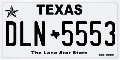 TX license plate DLN5553