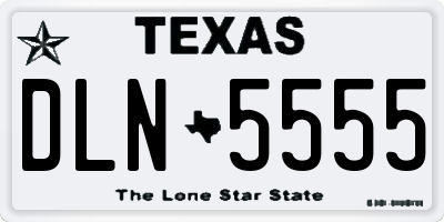 TX license plate DLN5555