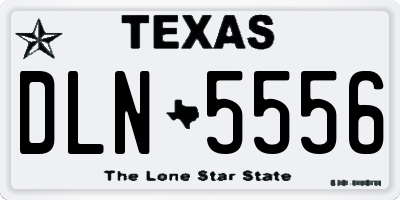 TX license plate DLN5556