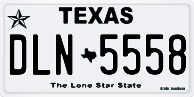 TX license plate DLN5558