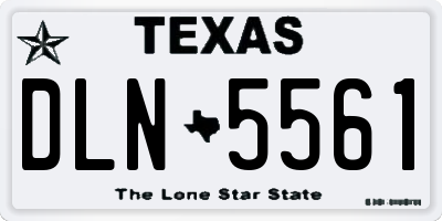 TX license plate DLN5561