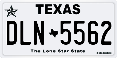 TX license plate DLN5562