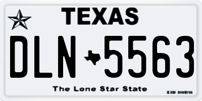 TX license plate DLN5563