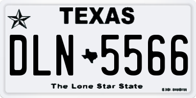 TX license plate DLN5566