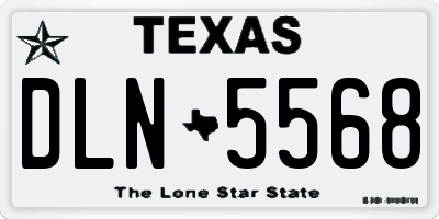 TX license plate DLN5568