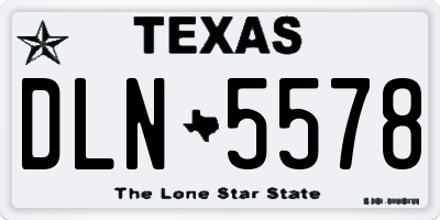 TX license plate DLN5578
