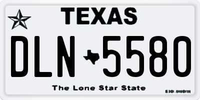TX license plate DLN5580
