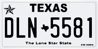 TX license plate DLN5581