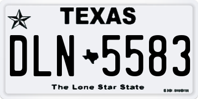 TX license plate DLN5583