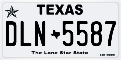 TX license plate DLN5587