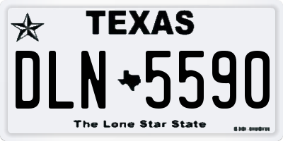 TX license plate DLN5590