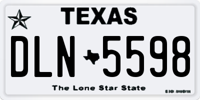 TX license plate DLN5598