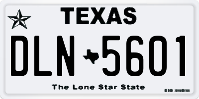 TX license plate DLN5601