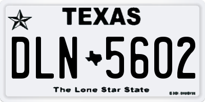 TX license plate DLN5602