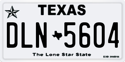 TX license plate DLN5604
