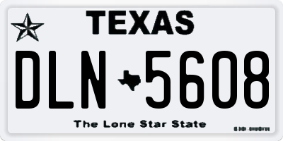 TX license plate DLN5608