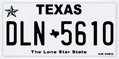 TX license plate DLN5610