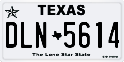 TX license plate DLN5614