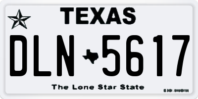 TX license plate DLN5617