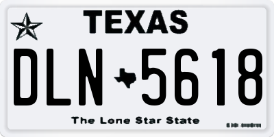 TX license plate DLN5618
