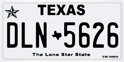 TX license plate DLN5626