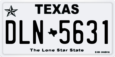 TX license plate DLN5631