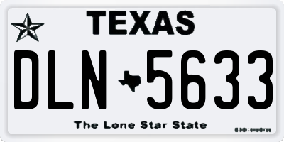 TX license plate DLN5633