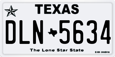 TX license plate DLN5634