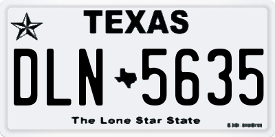TX license plate DLN5635