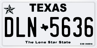 TX license plate DLN5636