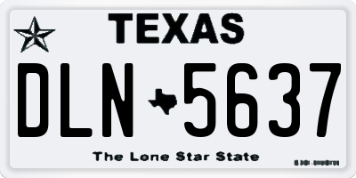 TX license plate DLN5637
