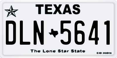 TX license plate DLN5641