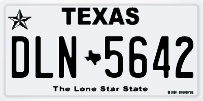 TX license plate DLN5642