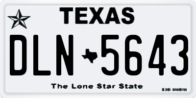 TX license plate DLN5643