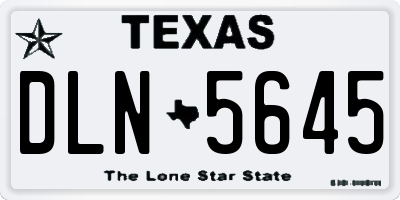 TX license plate DLN5645