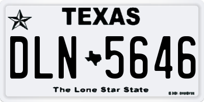 TX license plate DLN5646