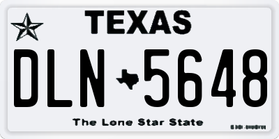 TX license plate DLN5648